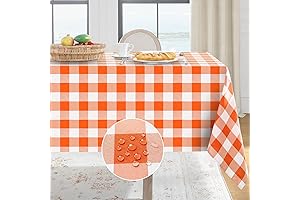 Softalker Orange Plaid Tablecloth: Elevate Your Gatherings with Style and Functionality