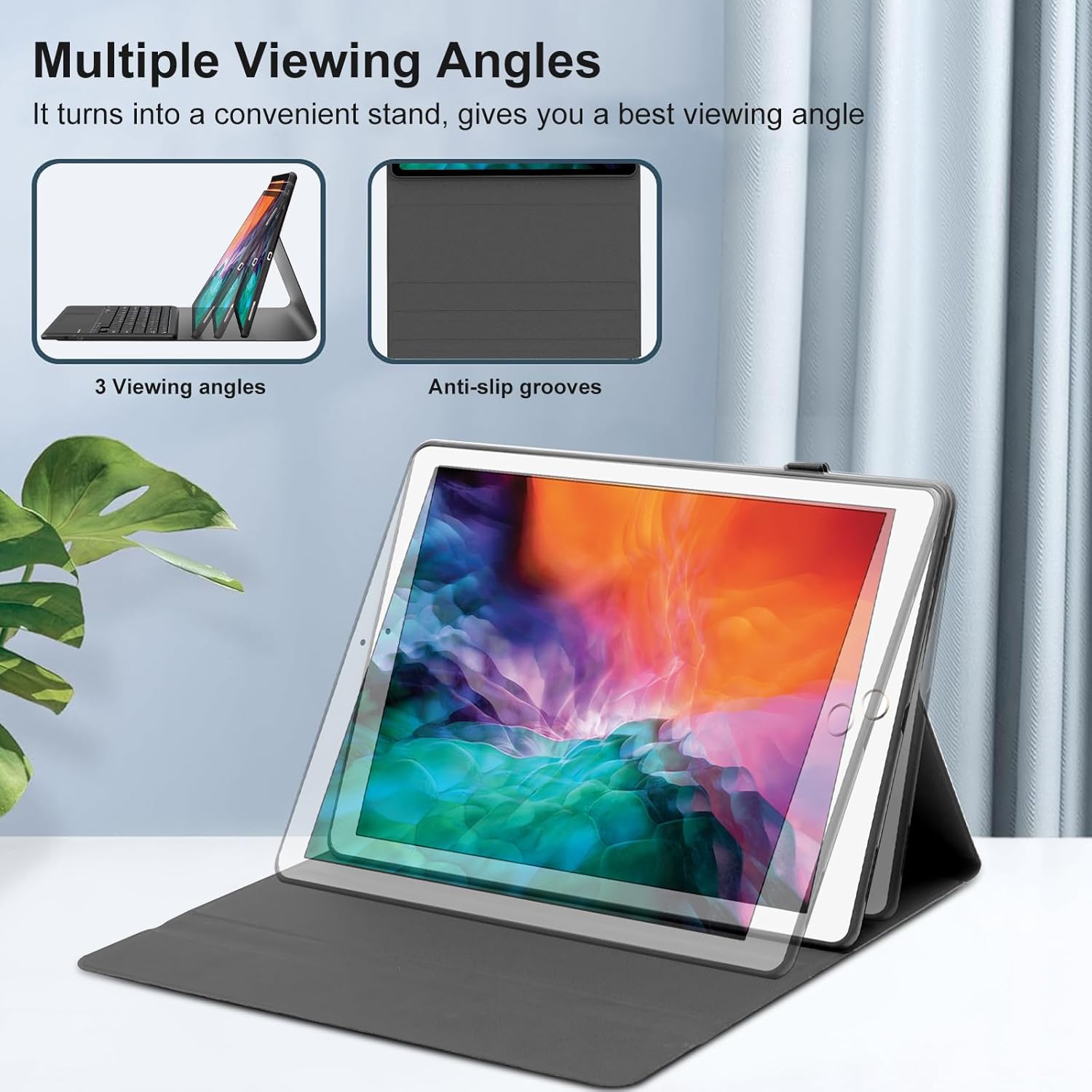 Keyboard Case for iPad Pro 12.9 inch (Old Model) 2015 1st / 2017 2nd Gen, Magnetically Detachable Wireless Keyboard Multi-Touch Trackpad, Folio Smart Leather Case with Pencil Holder for iPad Pro 12.9” - Image 3