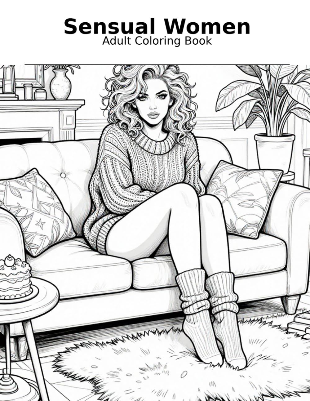 Sensual women. Adult coloring book: Seductive style coloring book: A Boudoir‑Inspired Adult Coloring Book