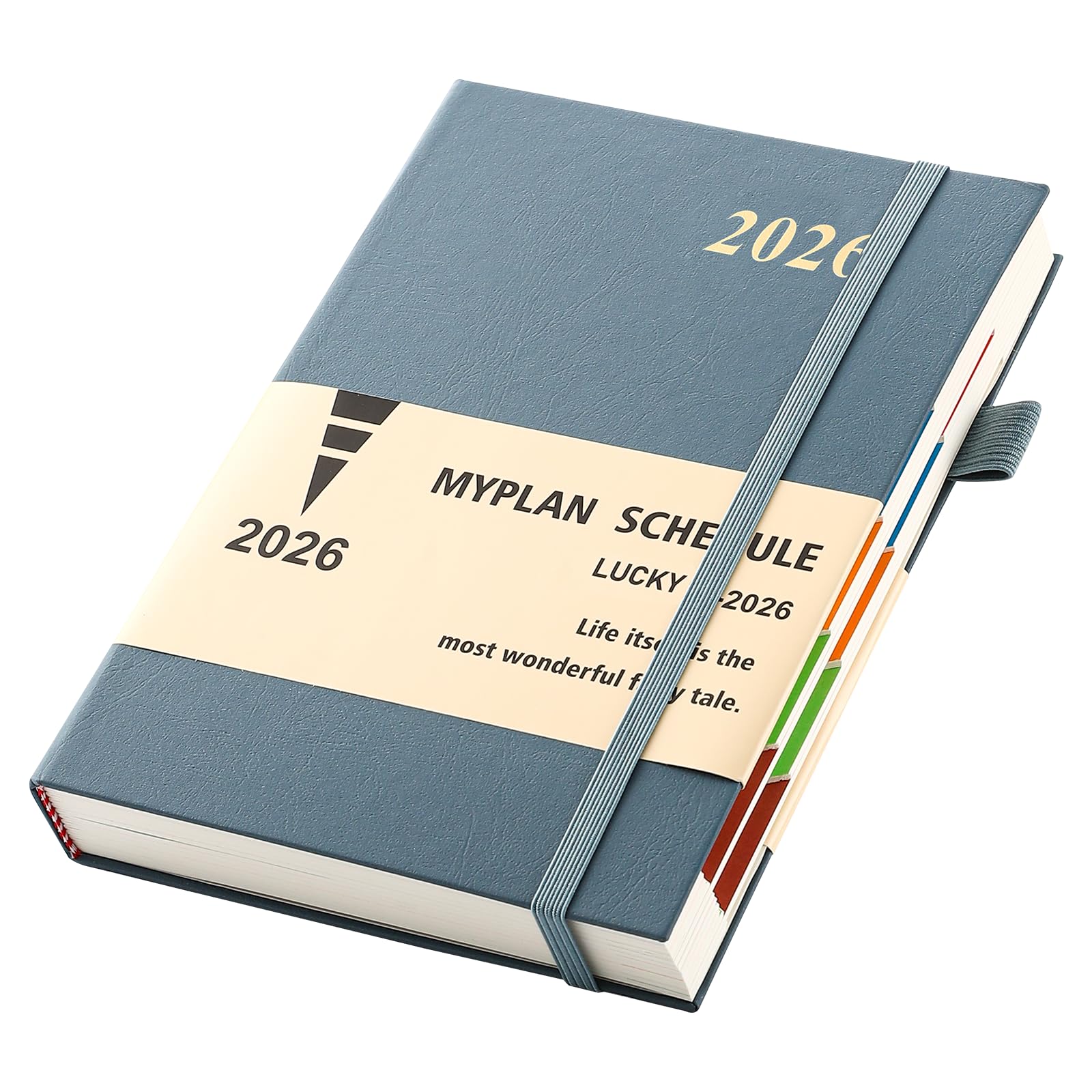 2026 Diary A5 Page A Day,Diary 2026 From Jan To Dec,Full Year Planner 2026,Hardcover Daily Planner With Colorful Monthly Tabs,Pen,Pen Loop, Inner Pocket, Bookmarks (Black