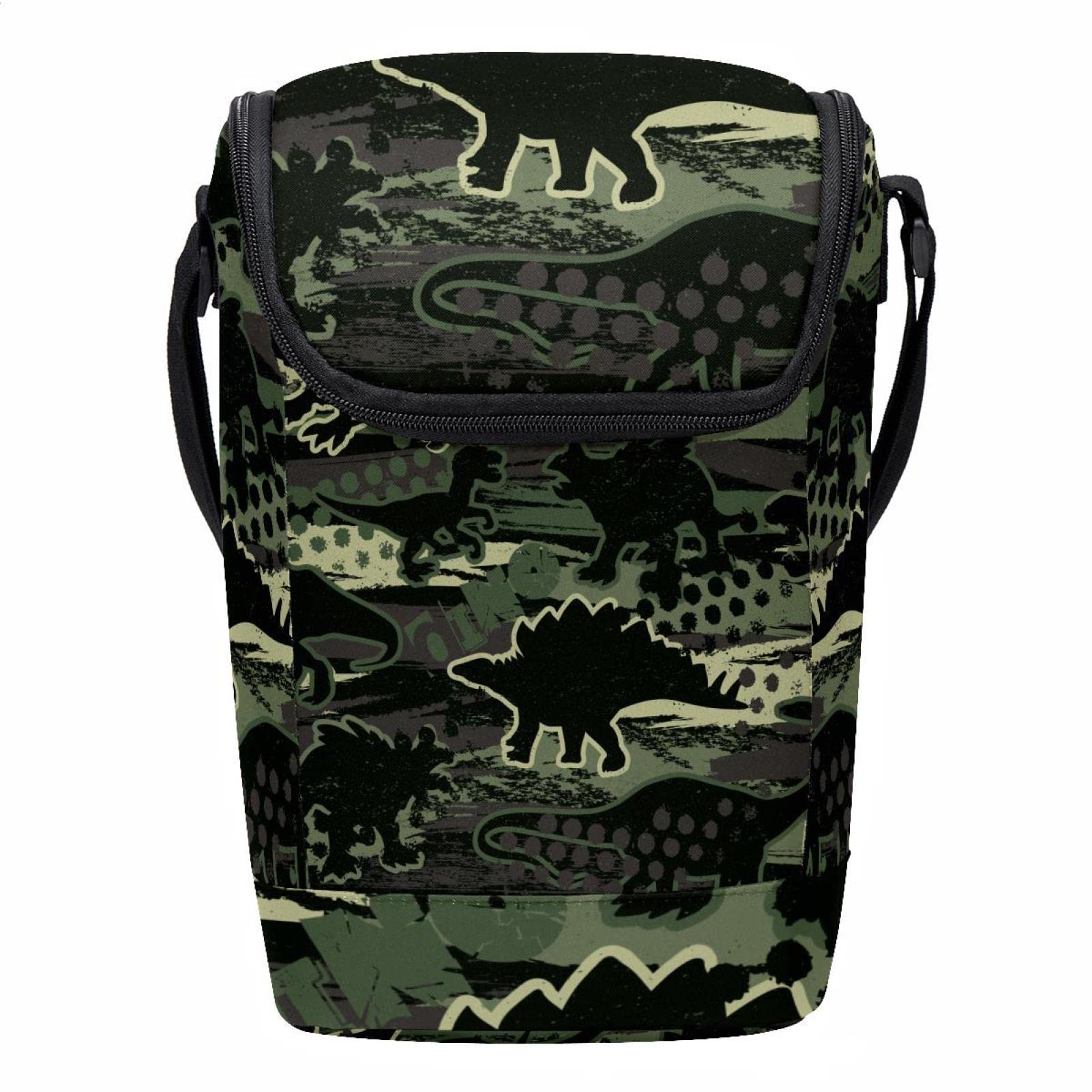 Lonchera de dinosaurios de camuflaje para mantener la comida fresca sin peso