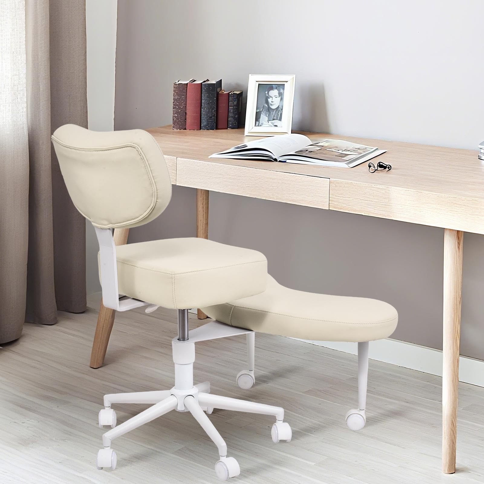 Generico Sedia ergonomica da meditazione, sedia per ADHD con supporto lombare e ruote, regolabile in altezza, sedias perfetta per inginocchiarsi per gli appassionati di yoga