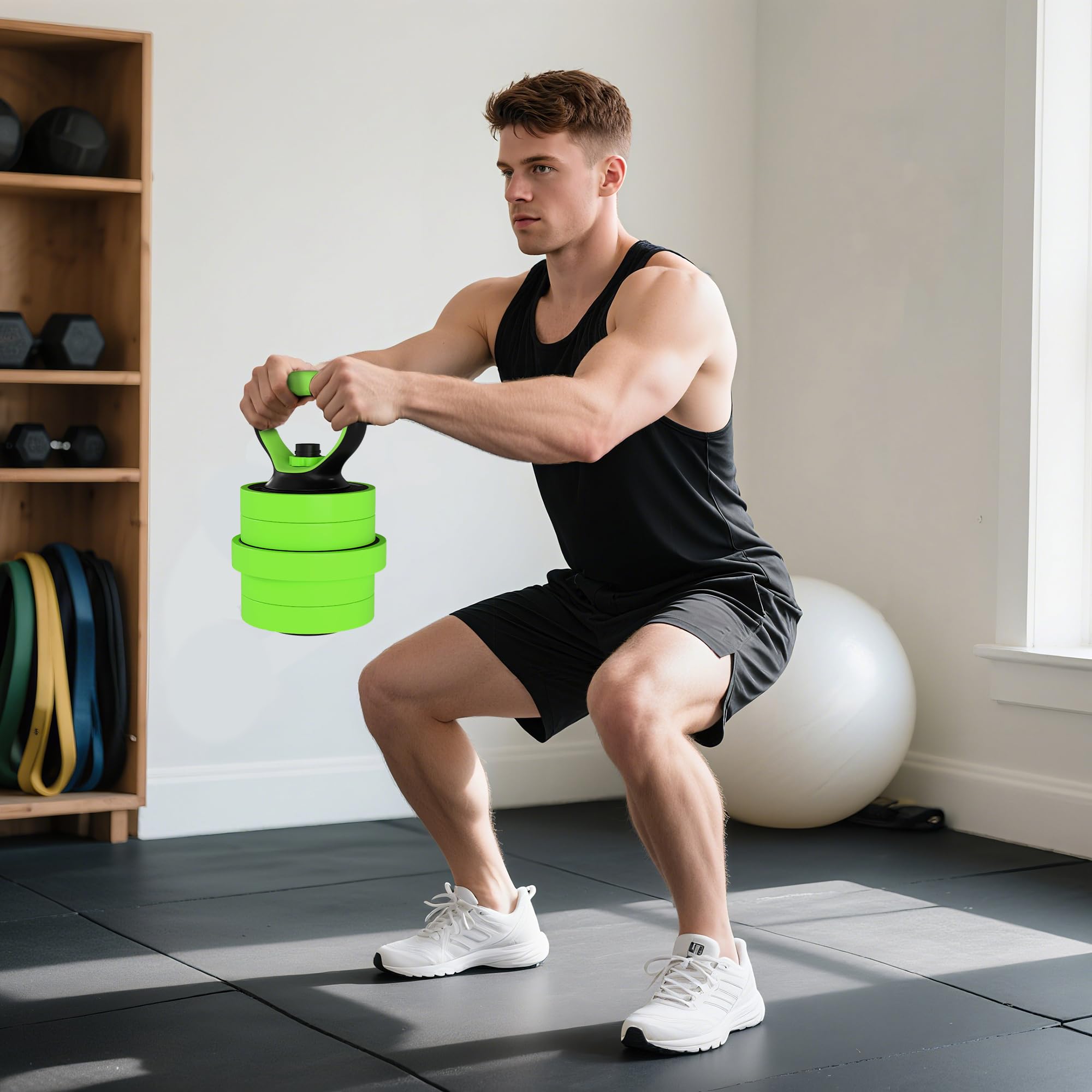SPORTNOW Zestaw hantli 4 w 1, 20 kg, regulowane krótkie i długie hantle | Kettlebell, profesjonalne uchwyty do pompek, do domu, treningu siłowego i fitnessu