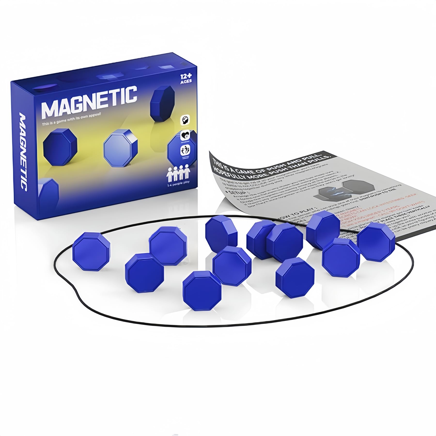 - Magnet Chess Game Set | Magnetic Chess Game with 20 Stones | Family, Party, Travel & Camping Puzzle Strategy Games (Blue)