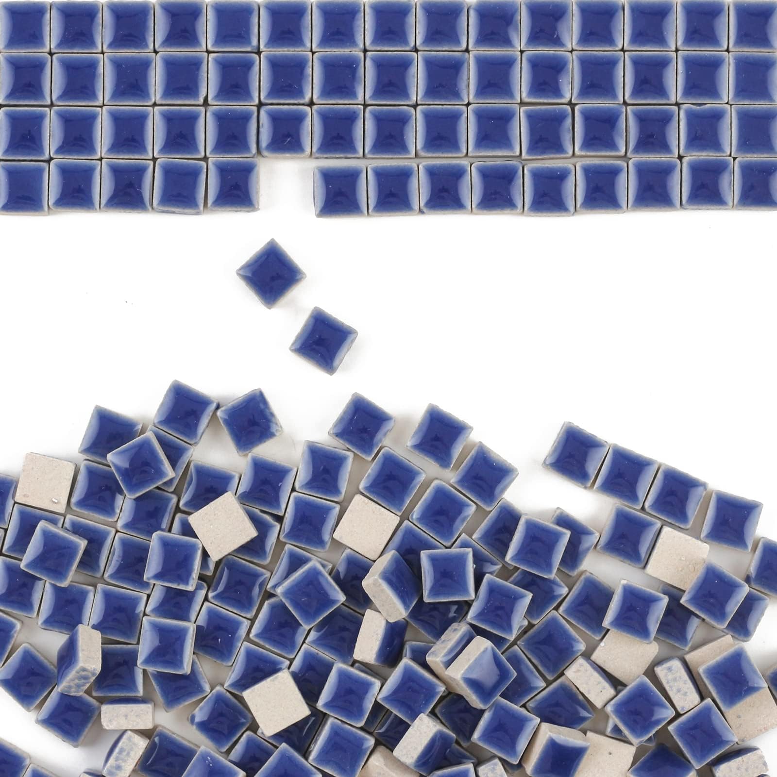 Mosaic Tiles for Crafts Bulk, 200g Square Mosaic Pieces,Perfect for Mosaic Valentine Kits and Craft Supplies for Adults(Dark Blue)