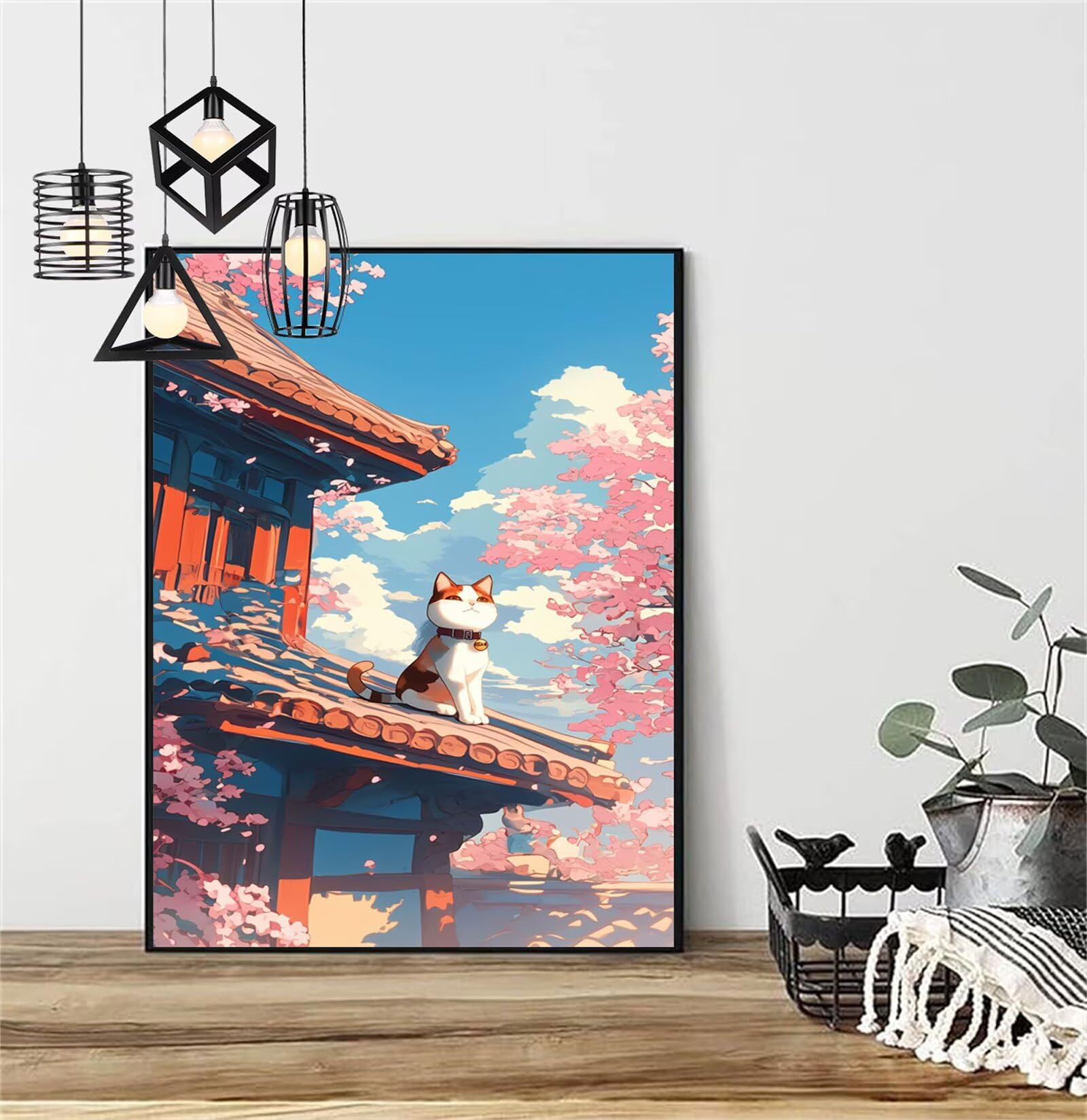 Diamentowe malowanie kot diamentowy obraz dzieci 100x150cm 2025 diament malarstwo Japonia, DIY diamentowe rysunki ścieg krzyżykowy rzemiosło dla dorosłych, obraz diamentowy dekoracja domu prezenty dla