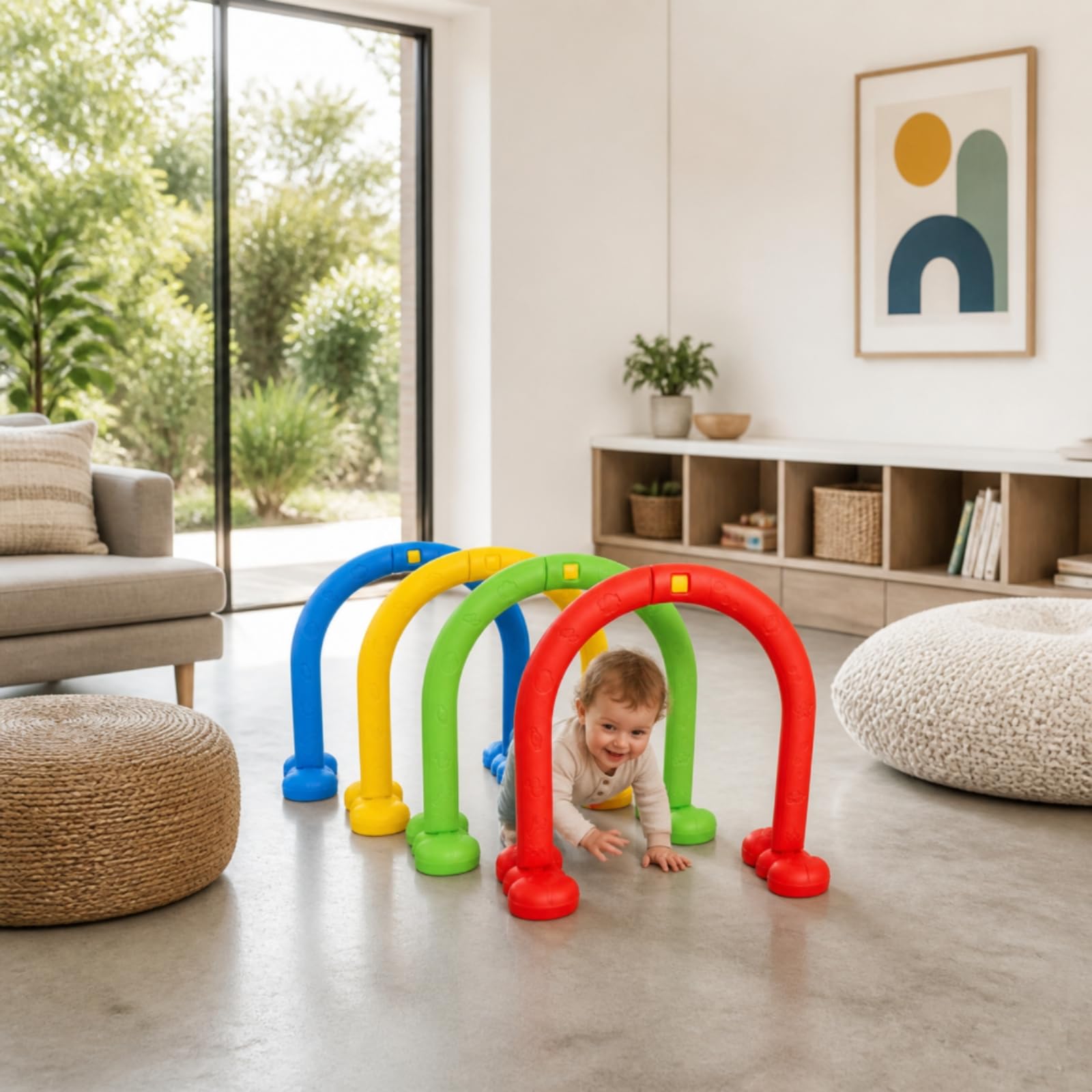 4 Pezzi Arco Gioco Durevoli, Upgrade Set di 4 Pezzi per Tunneling Colori Asilo