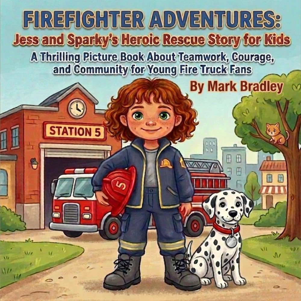 Firefighter Adventures: Jess and Sparky's Heroic Rescue Story for Kids: A Thrilling Picture Book About Teamwork, Courage, and Community for Young Fire Truck Fans