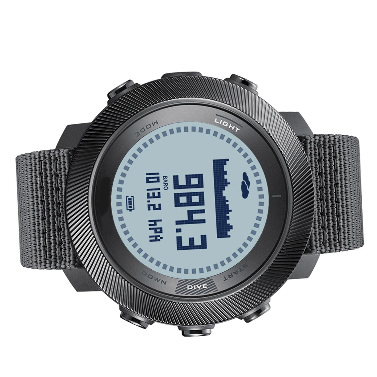 Montre de Plongée, Montre de Sport Numérique étanche à 100 M avec Rétroéclairage LED Baromètre Thermomètre Boussole Altimètre pour Hommes Femmes Randonnée Natation en Montagne