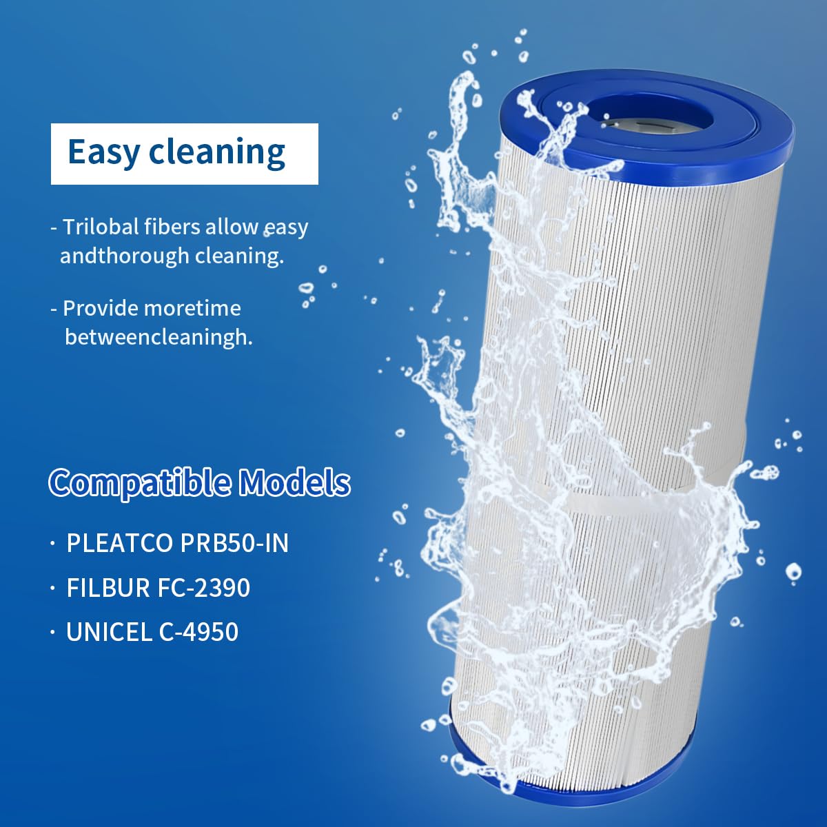 Filtros de SPA de Reemplazo Compatibles con Pleatco PRB50-IN, para Unicel C-4950, para Filbur FC-2390, para Guardian 413-212-02, 373045, 817-50000, 3FIL1600, 17-2380,2 Piezas