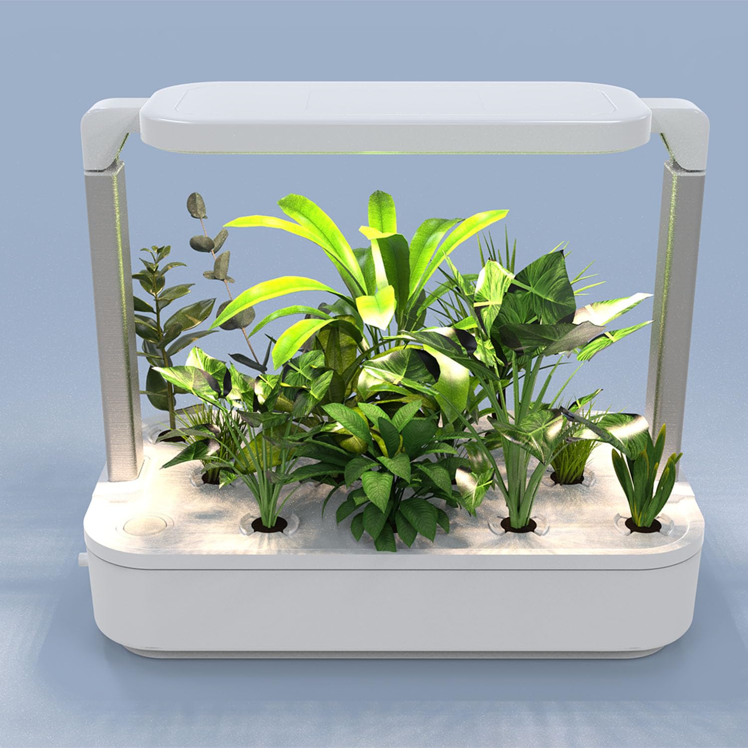 Sistema di coltivazione idroponica da giardino con 12 cialde, luce LED da 24 W, serbatoio dell'acqua da 6,5 l, sistema a pompa, timer automatico, kit da giardino intelligente per coltivare