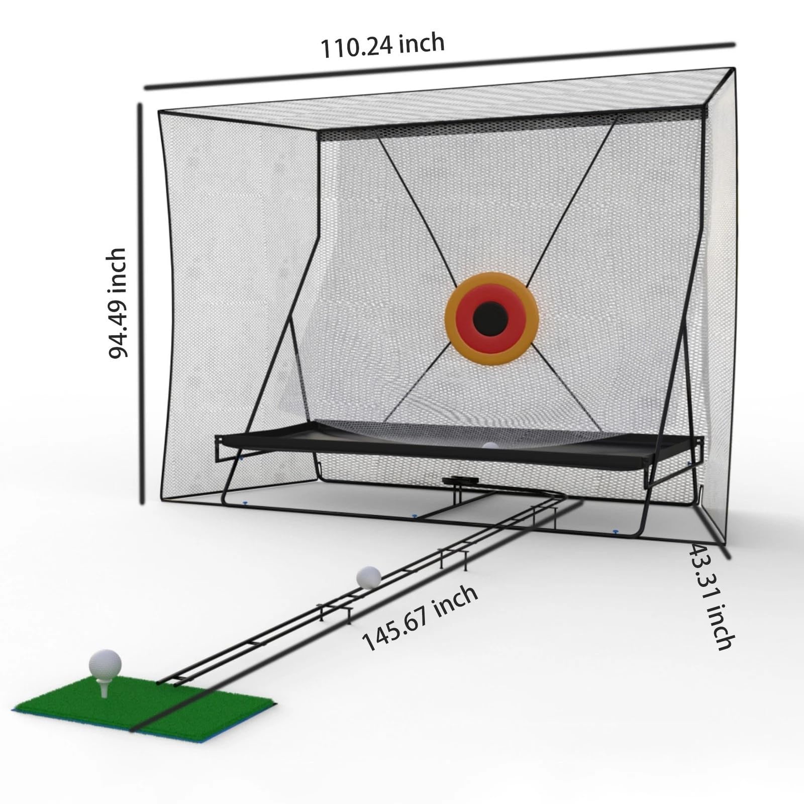 Red de Entrenamiento de Golf, con Objetivos de Impacto, trayectoria de Retorno y Alfombrilla de Pelotas, para Interior y Exterior, 2,4x2,8m
