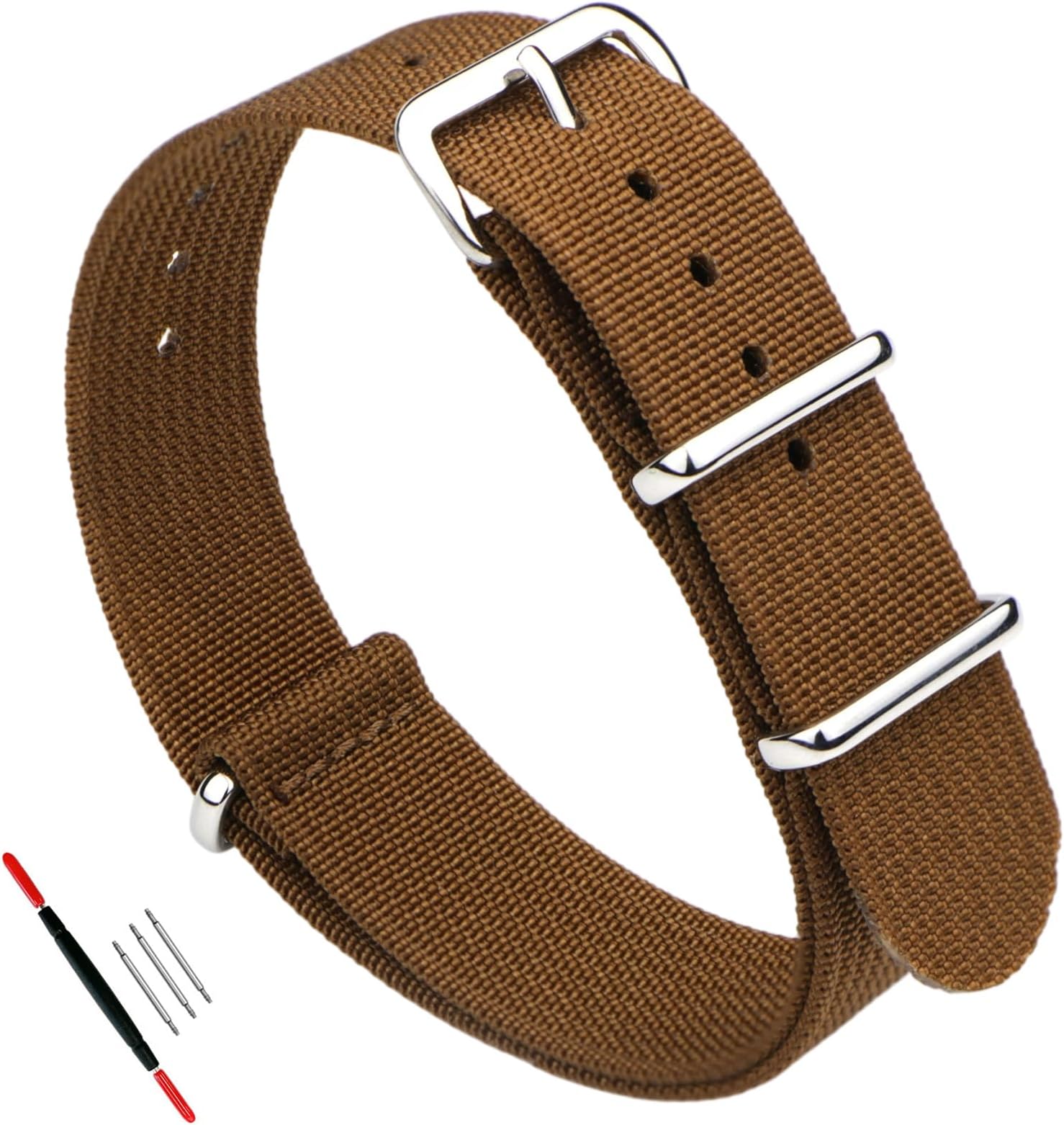 WOUKUP Nylon Watch Straps for Men 16mm 18mm 19mm 20mm 21mm 22mm 24mm Band