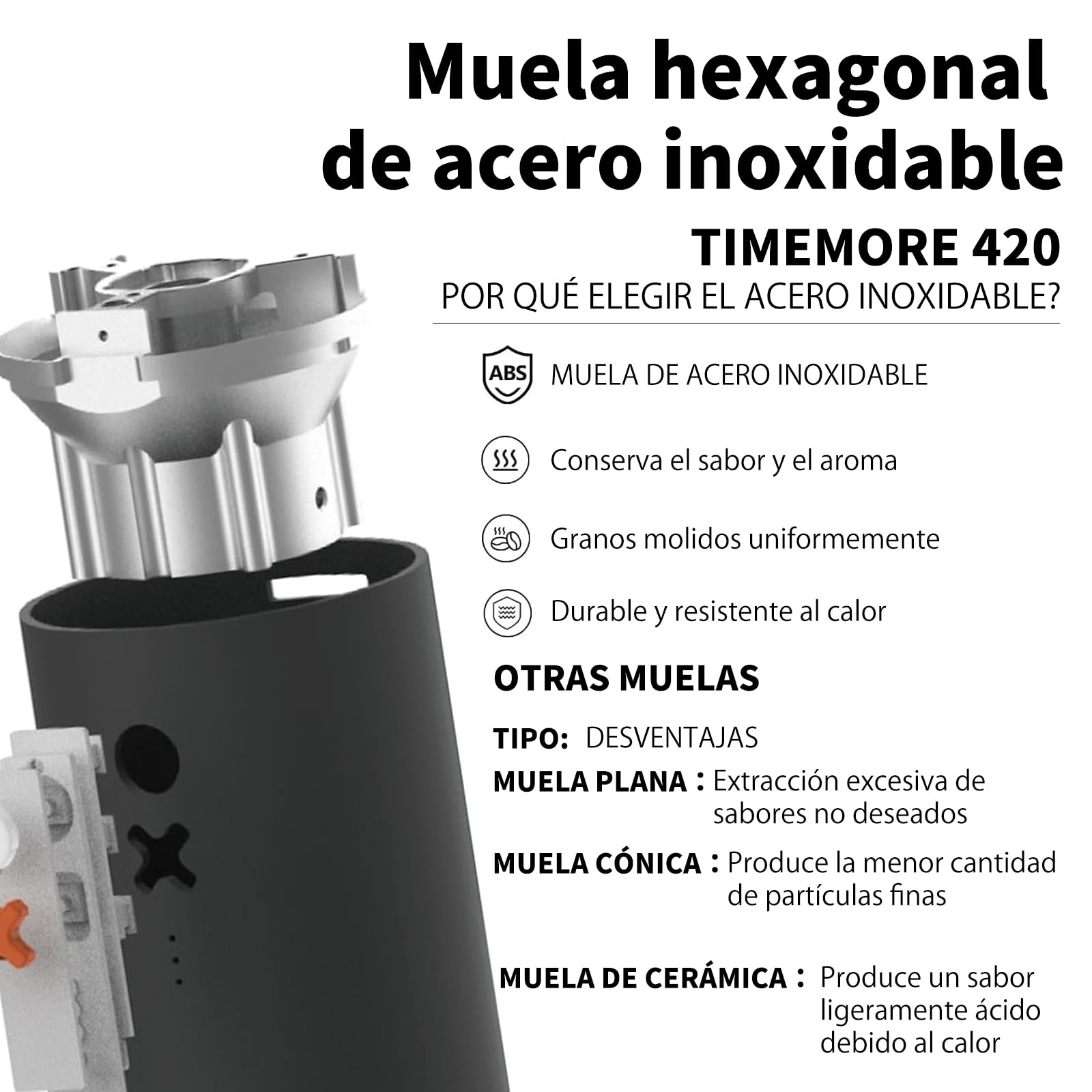 Nuttii Burr Molinillo de café portátil, Negro Mate | Eléctrico, silencioso, muela cónica ajustable, 20 niveles de molienda, apto para espresso, pour-over, French press, moka, uso en casa y viajes | 20 ajustes de molienda, color negro mate, prensa francesa