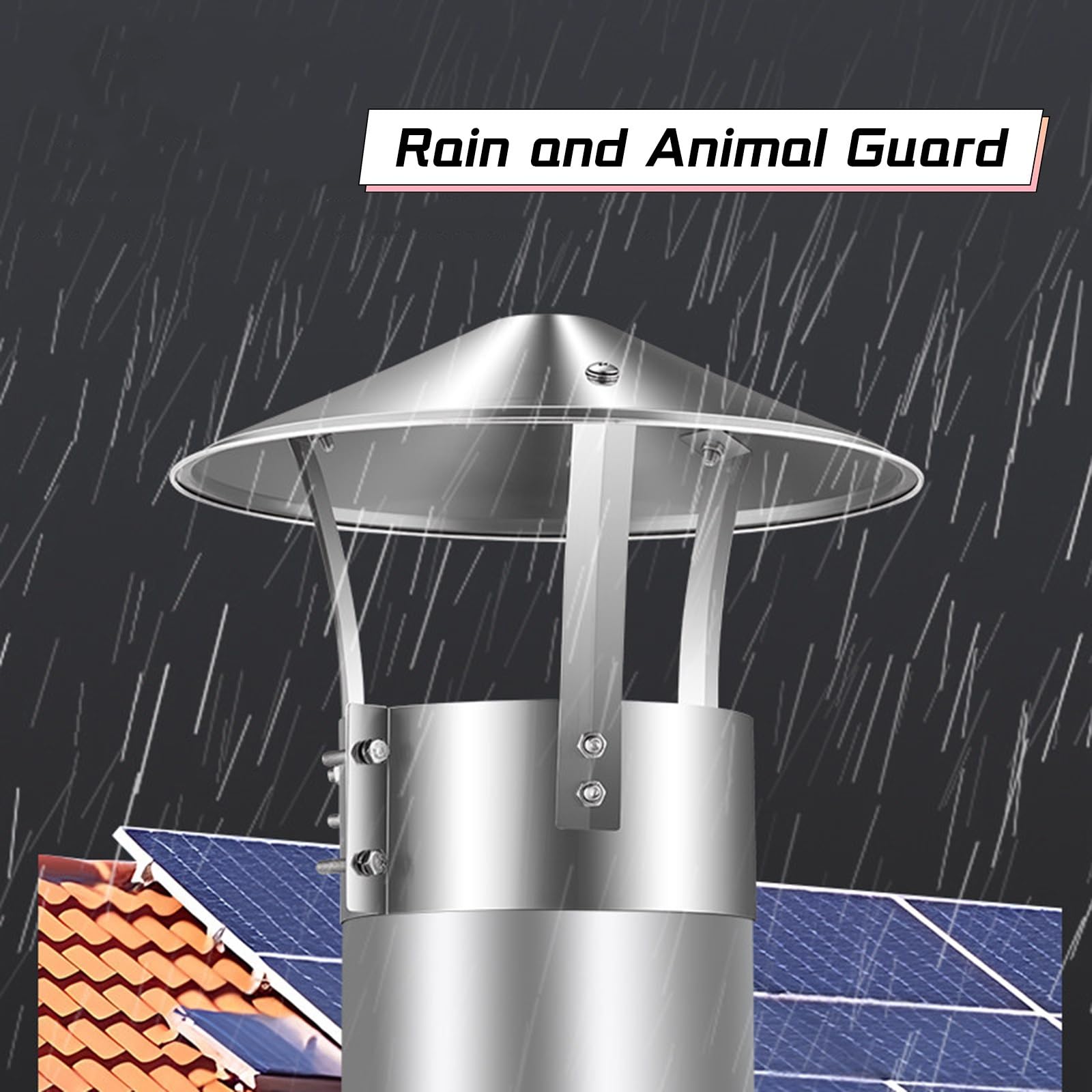 Comignolo Antipioggia Acciaio Inox Comignolo Canna Fumaria Per Camino Tetto | Tappo per Camino, Cappello del Camino Antivento Antivento Tetto Sfiato Accessori Inclusi, per Aerazione(315mm/12.5")