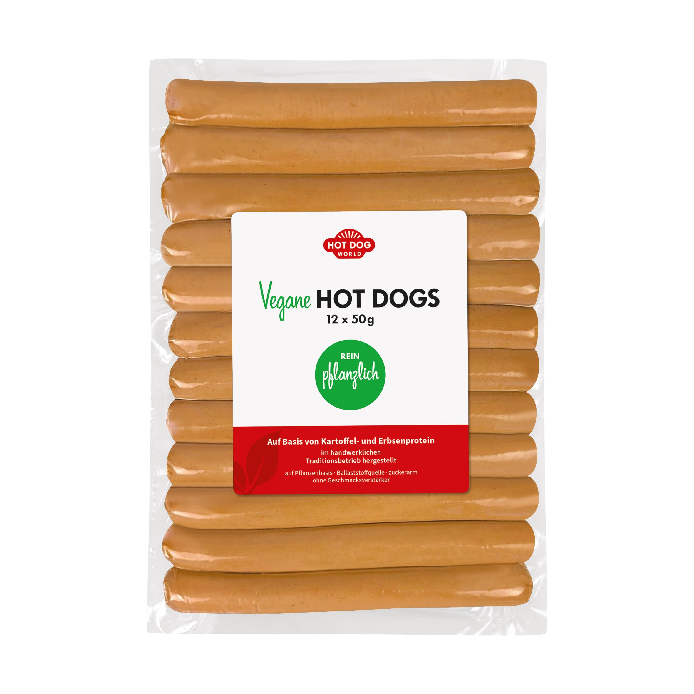 Pflanzliche Premium Hot Dog Würstchen 50 g 144er Pack Vegan Metzgerei-Handwerksqualität