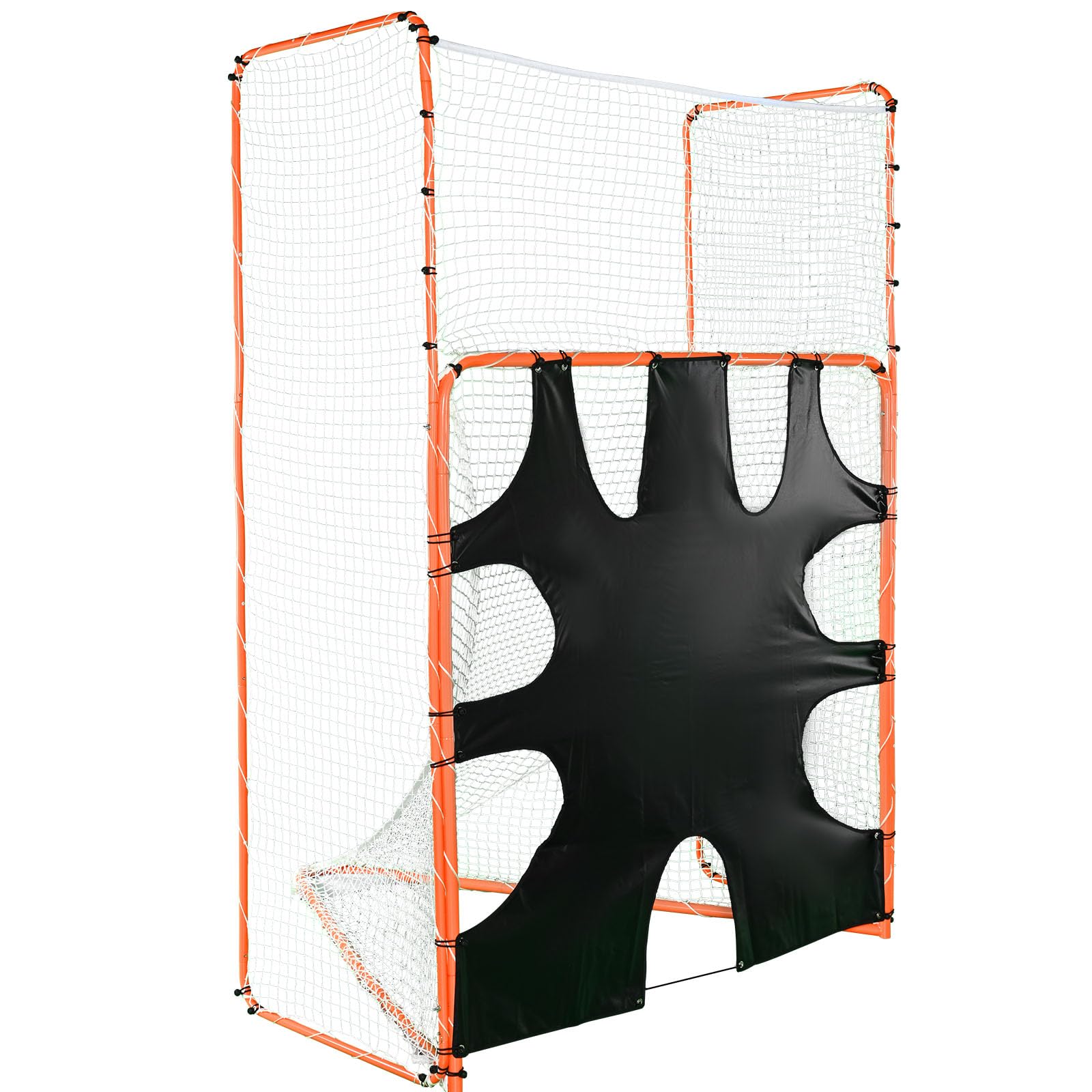 VEVOR Portería de Lacrosse 3 en 1 con Red de Espalda y Rebotador Jaula de Lacrosse 3,6x2,8m Equipos de Entrenamiento de Fácil Instalación en Patio Trasero, Jardín, Parque al Aire Libre para Jóvenes