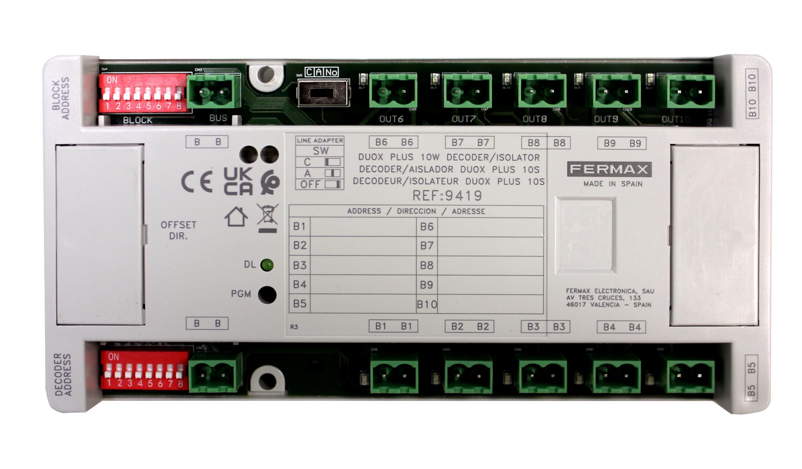 Décodeur Fermax isolateur Duox Plus 10S contre les pannes d'interphone collectif