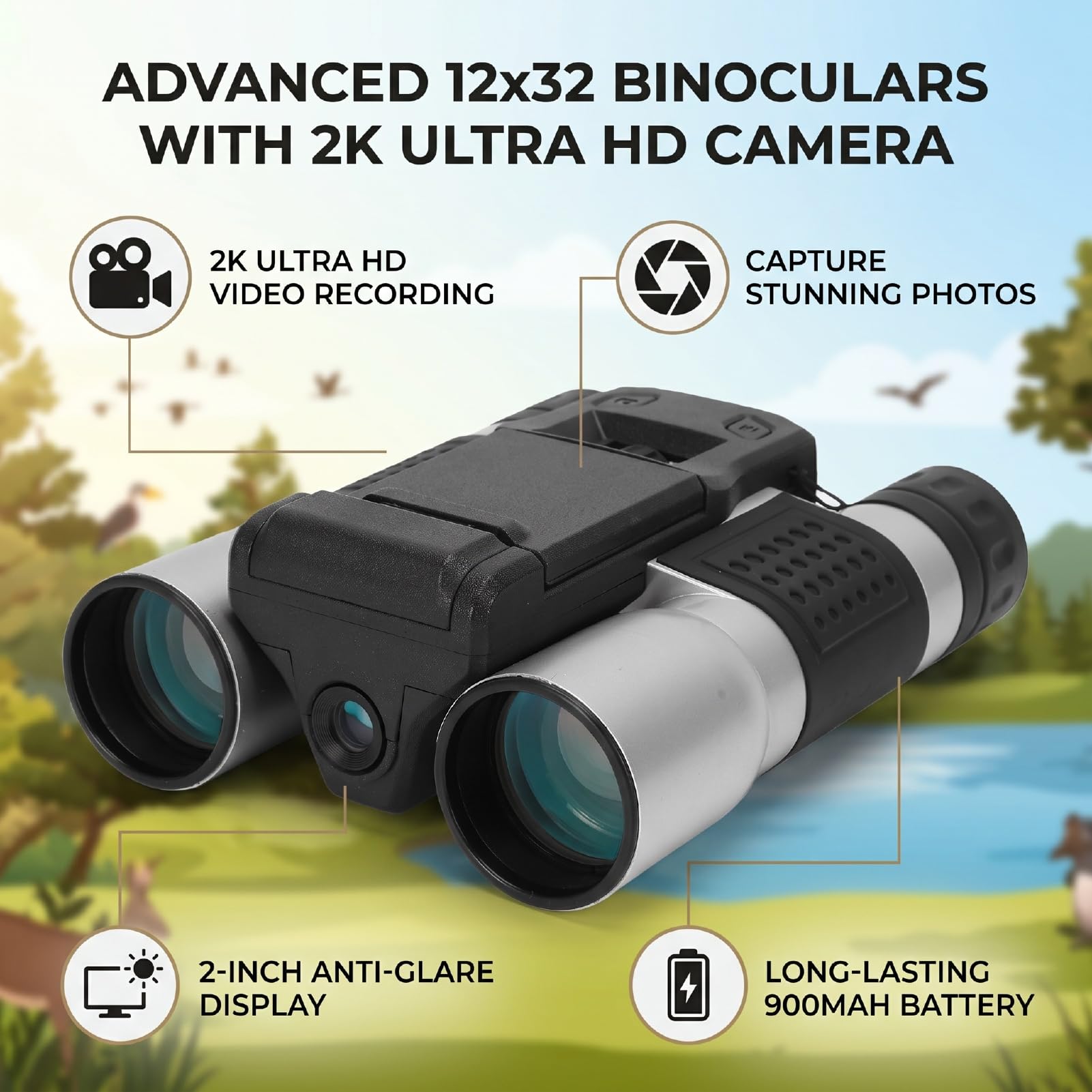 Binocolo 12x32 per Birdwatching,44MM