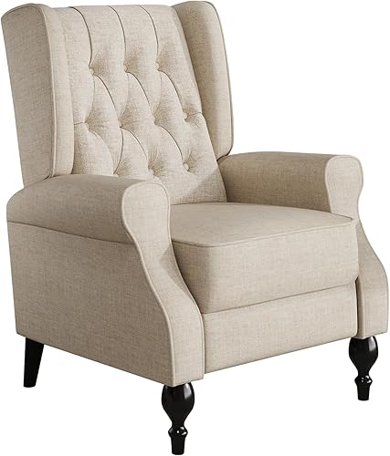 Miniatura 7 de Jocisland Wingback - Silla reclinable con respaldo para adultos, silla decorativa para sala de estar, silla con brazo tapizado alto para dormitorio,