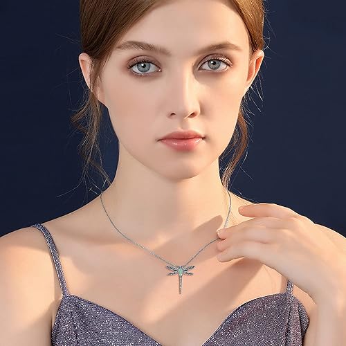 Miniatura 5 de AOBOCO Collar de urna de libélula para cenizas, de plata de ley, recuerdo conmemorativo, cremación, joyería, regalos con herramienta de relleno