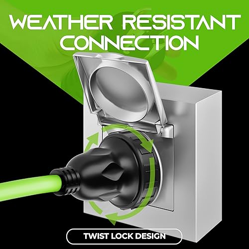 Miniatura 3 de GearIT Cable de extensión de alimentación RV de 20 amperios (75 pies), 3 clavijas, NEMA TT-30P a L5-30R, adaptador de bloqueo giratorio, 125 voltios