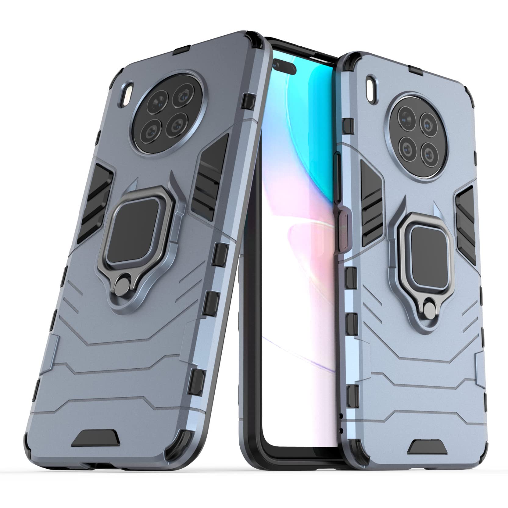 2ndSpringCase for Huawei Nova 8i / Honor 50 Lite,Hybrid Heavy Duty Protection Shockproof Defender Kickstand Armor Case Cover,Navy