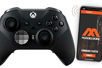 MODDEDZONE وحدة تحكم MODDED مخصصة لاسلكية متوافقة مع Xbox ONE Elite Series 2 والكمبيوتر الشخصي - مع Smart Mods - Best for FPS Games - مصنوع يدويًا من قبل خبراء في الولايات المتحدة الأمريكية بتصميم فريد - أسود