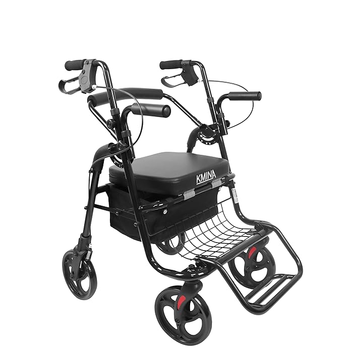 Buy KMINA Rollator Walker Wheelchair Combo, 2 in 1 Rollator Walker