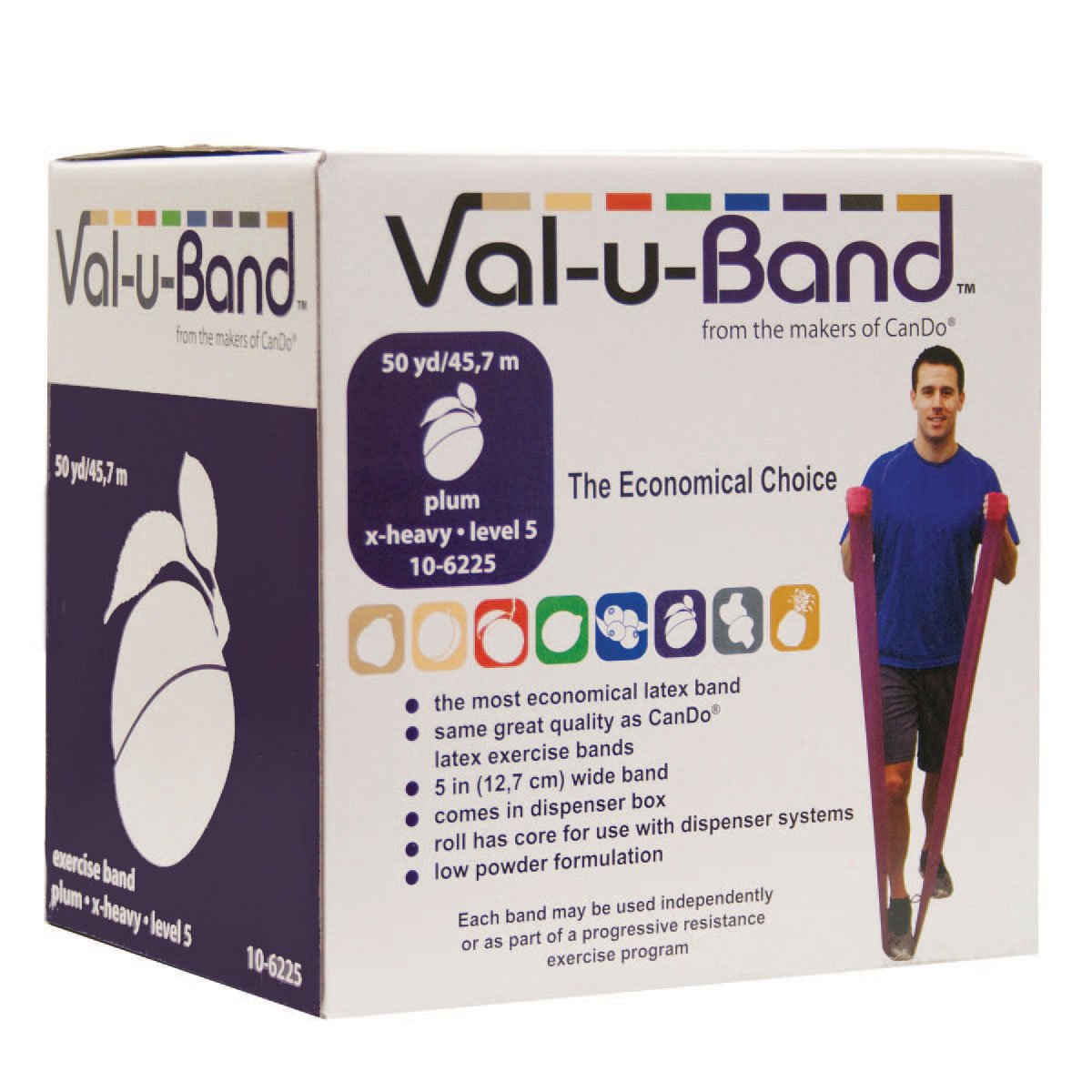 CanDo Banda de Resistencia en Rollo 45 m – Ciruela (Nivel 5/7 Fuerte) – Banda de Resistencia de Látex Natural para Fisioterapia y Terapia Ocupacional