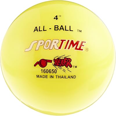 Sportime Multi-Purpose Inflatable Balls, 4 Inches, Yellow, Pack of 12