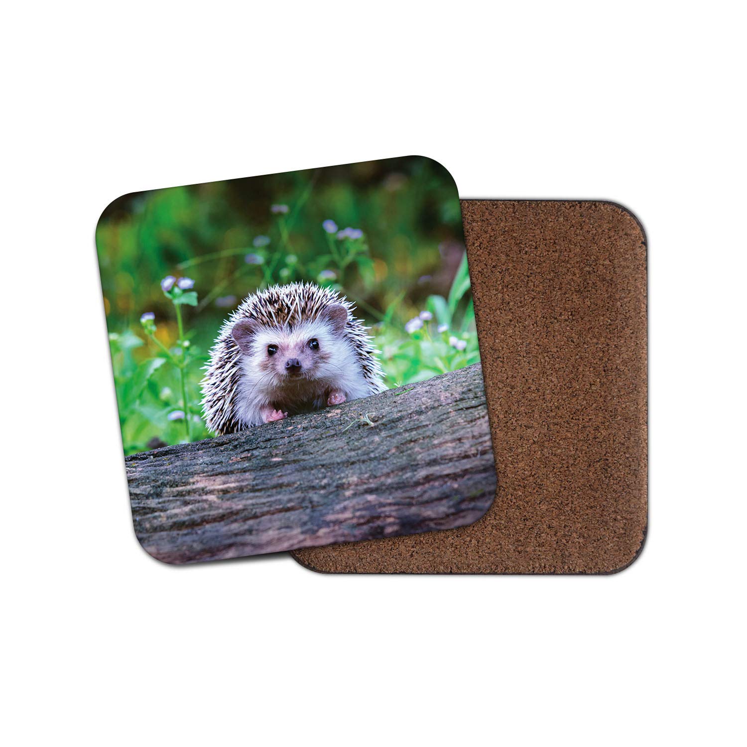 Destinationvinyl Multicolor 1 X Cheeky Hedgehog Coaster - British Wildlife Garden Cute Funny Nature #14322