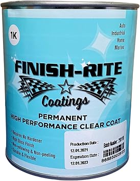 1K Permanent High Performance Brushable - Rollable - Sprayable Clear Coat for Auto, Marine, Home and Industrial - 1US Quart Size Add Reducer 21 for Spray