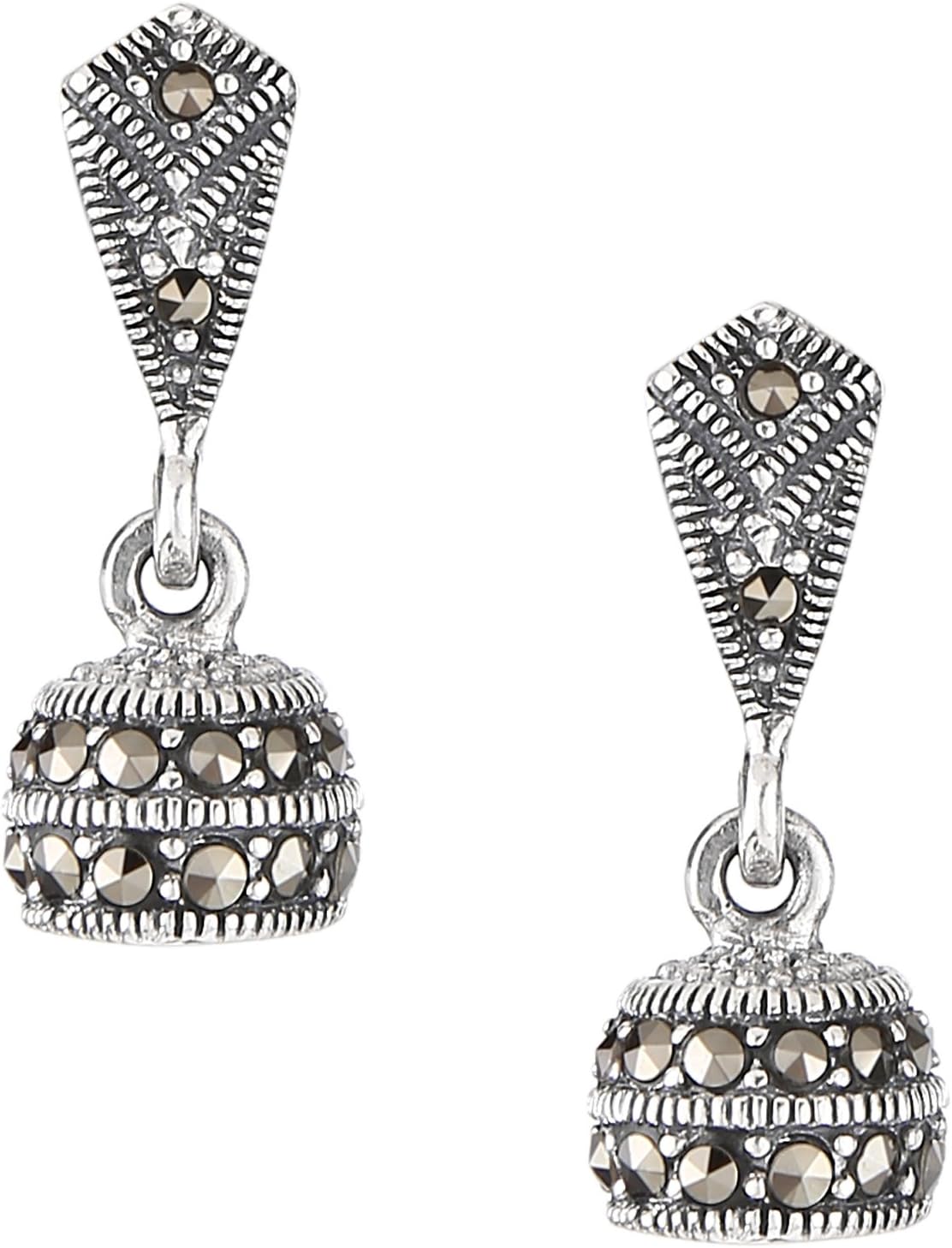 Ananth Jewels 925 Silver with Swarovski Marcasite and Pearls Earrings for Women