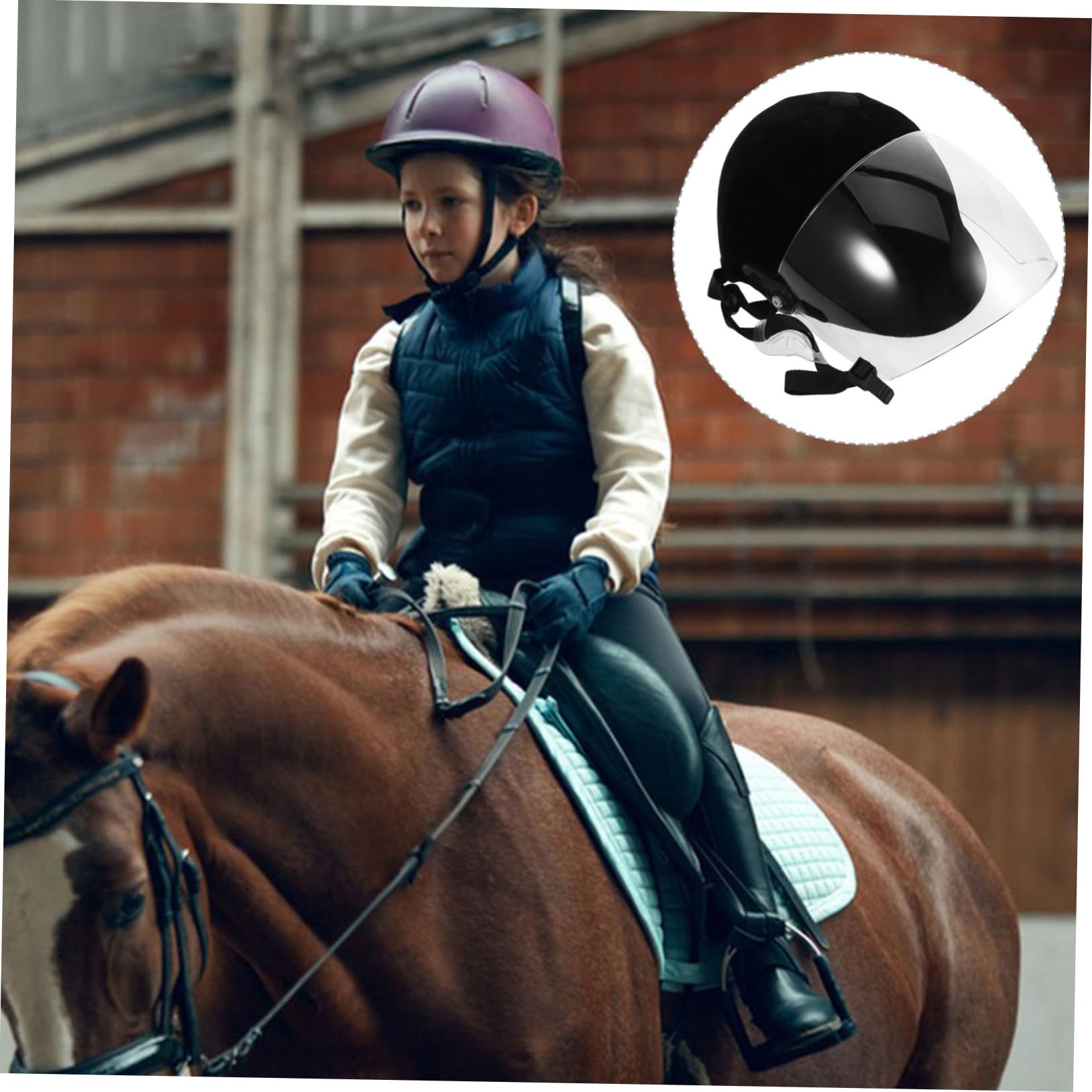Casco de Equitación para Niños, Abs Negro, Ajuste Fácil
