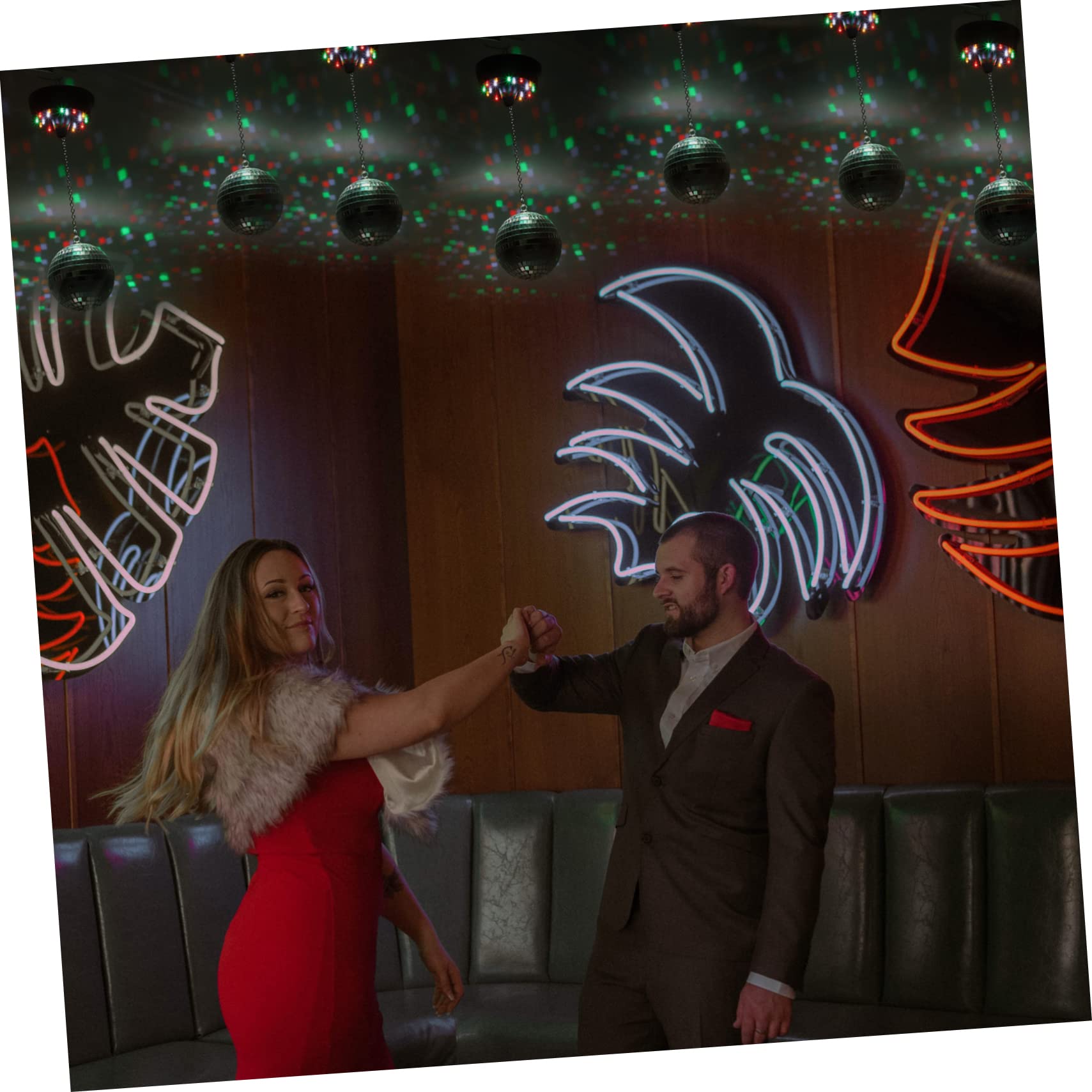 Operitacx Disco Ball Spotlight Rotating Light Hanging Mirror Ball for Parties LED Decor for Birthdays Weddings and Dance Events and Design