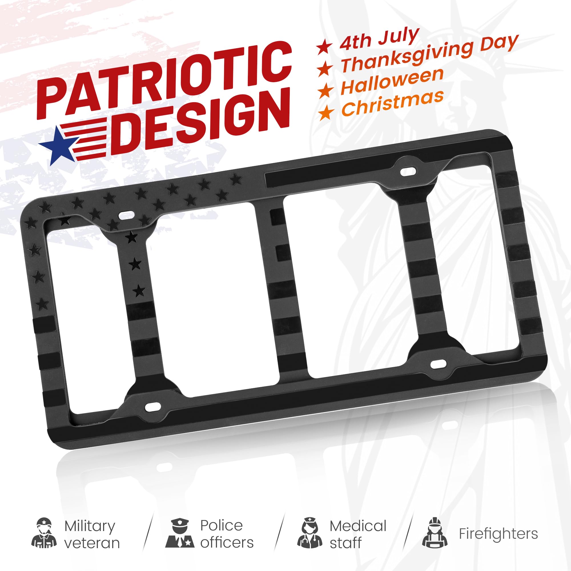 Amazon.com: RED WOLF Silicone License Plate Frame American Flag