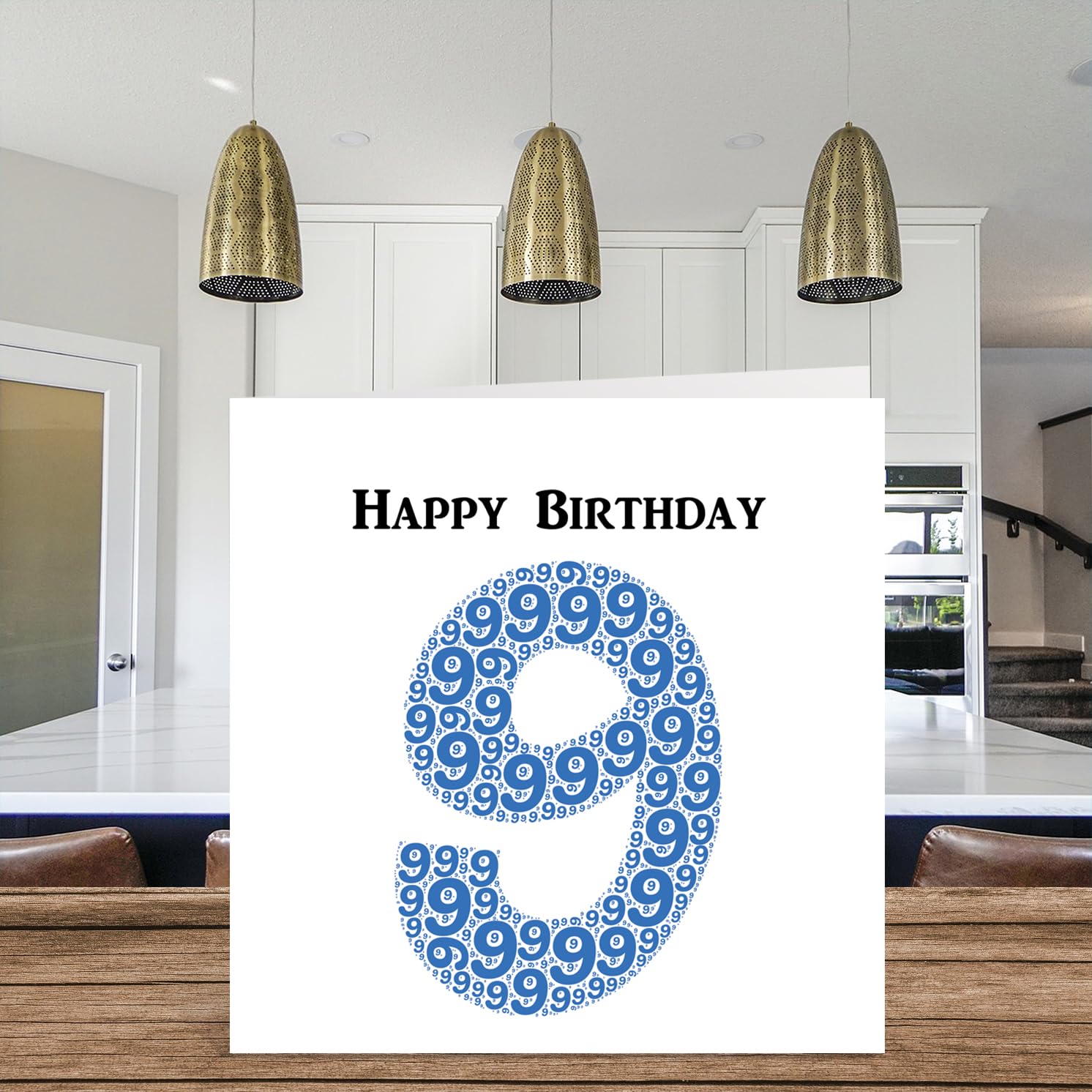 SuperShunhu Geburtstagskarte Für 9. Geburtstag – Doppelseitig, 28 X 21,6 Cm, Mit Goldenem Umschlag