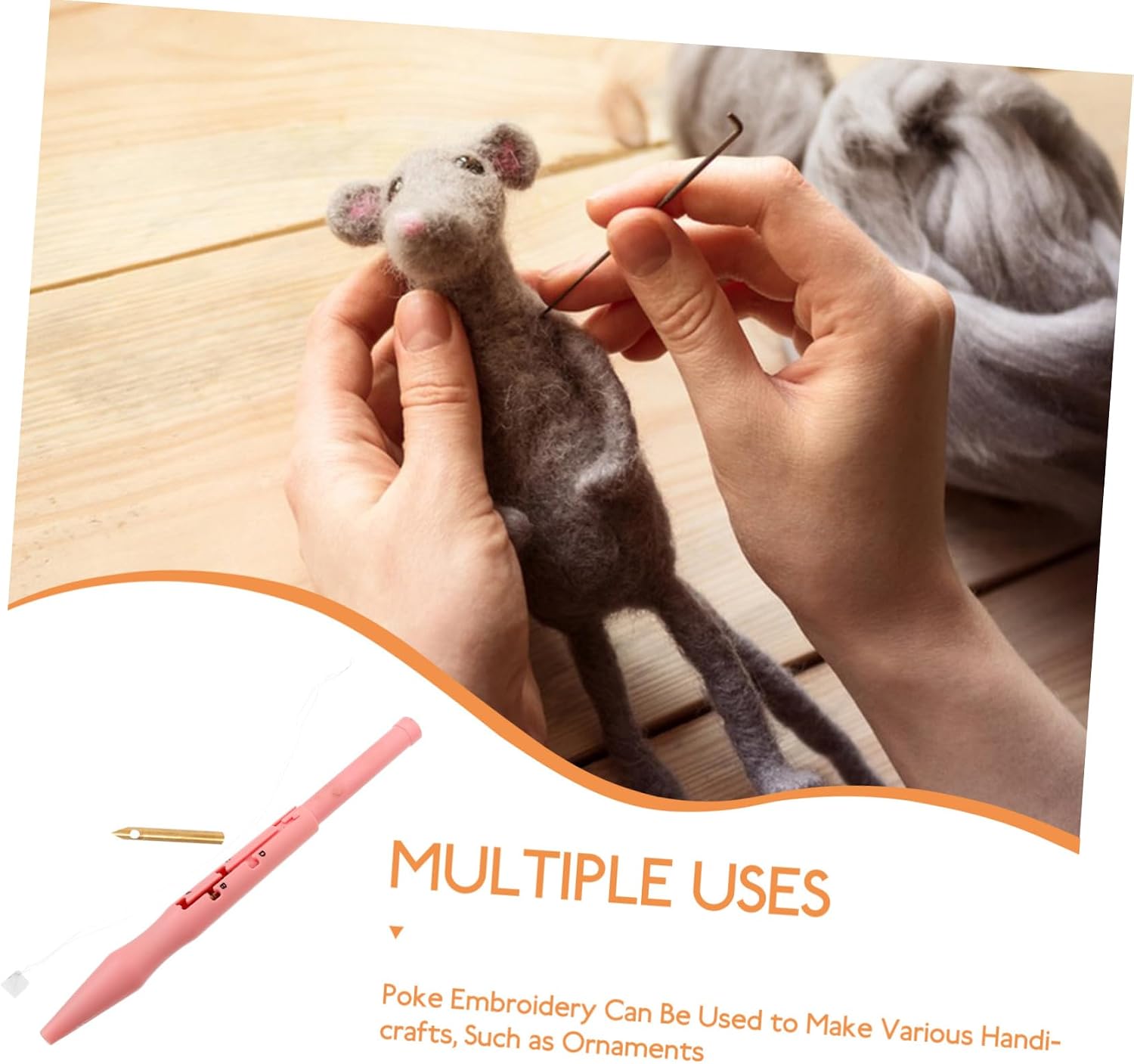 Gogogmee Punch Needle Embroidery Stitch Tool Lightweight Felting Needle for DIY Crafts Wool Felting Supplies Kit