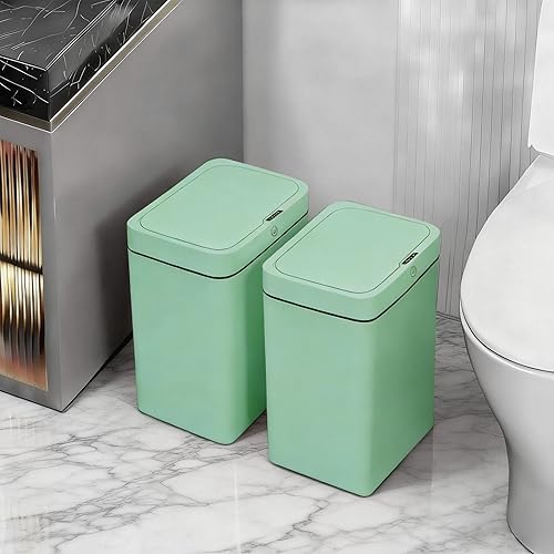 Miniatura 11 de Bote de basura con sensor de movimiento, automático de 4 galones con tapa hermética sellada, recargable por USB, compacto para baño, dormitorio,