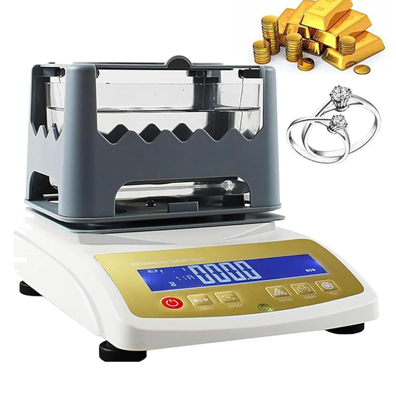 Goldreinheits-Analysegerät, digitaler elektronischer Goldreinheits-Tester, Goldreinheitsgehaltsdetektor, Reinheitsdichtemessgerät für Gold, Silber, Platin, Echtheitsprüfer für Edelmetalle,MDJ-1200K