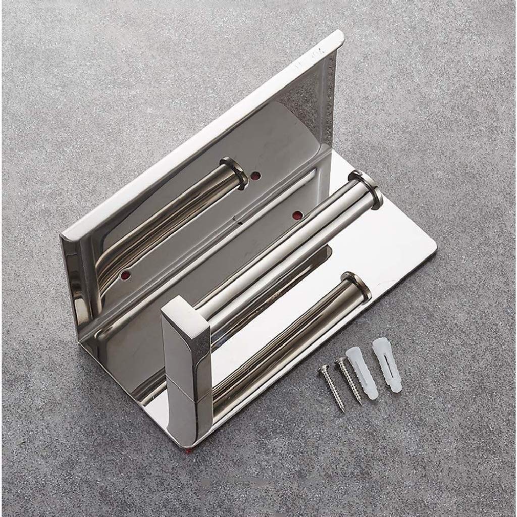 Stały uchwyt na papier toaletowy, Stainless Steel Toilet Paper Holder With Shelf Wall Mounted For Bathroom 190x115x94mm