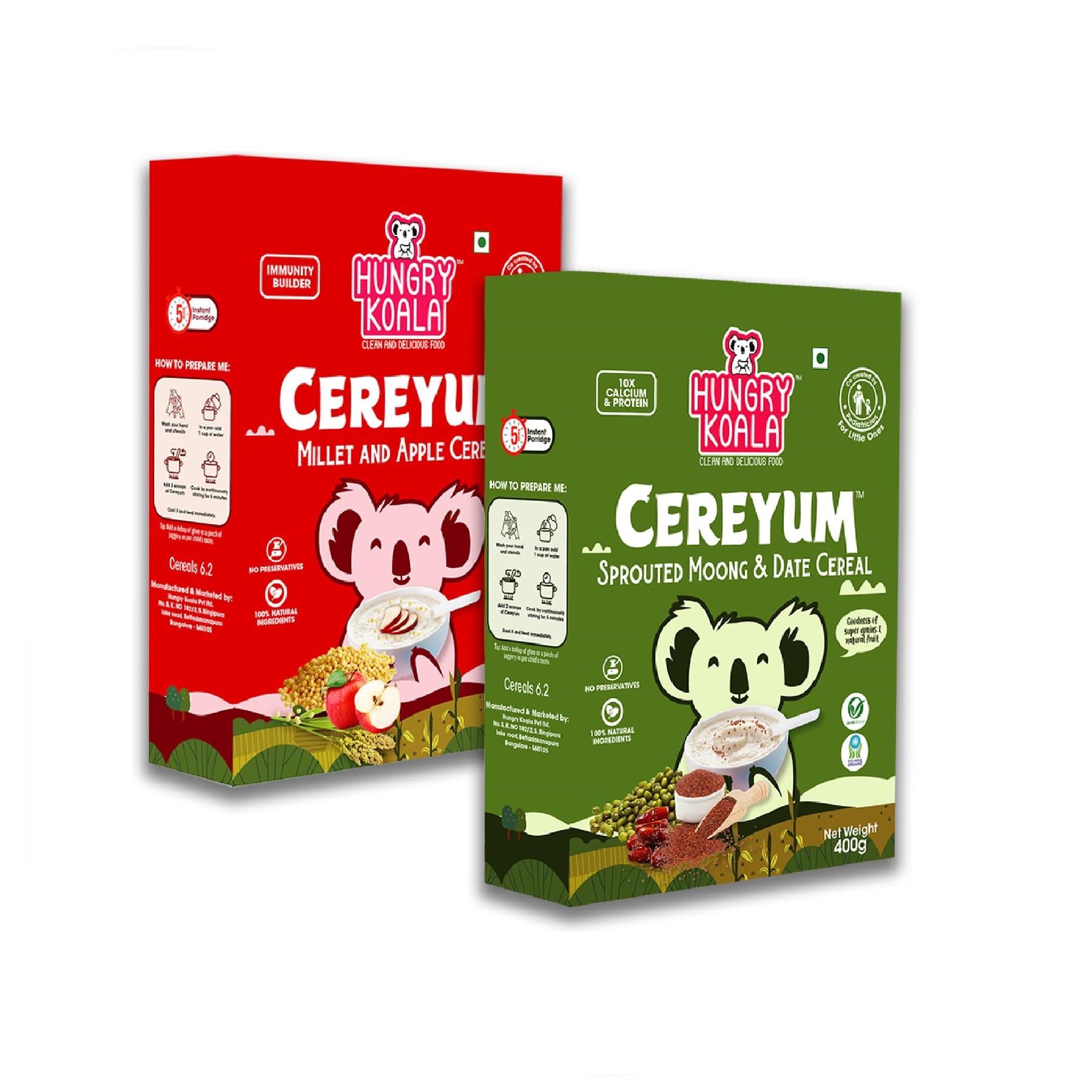 HUNGRY KOALA Cereal Made With Natural Ingridients Millet Apple Sprouted Moong & Dates For Kids To Grow Healthy No Preservative Or Additives Or Maida 250 Grams Pack Of 2 (B0CKL7FC35) Amazon Price History, Amazon Price Tracker