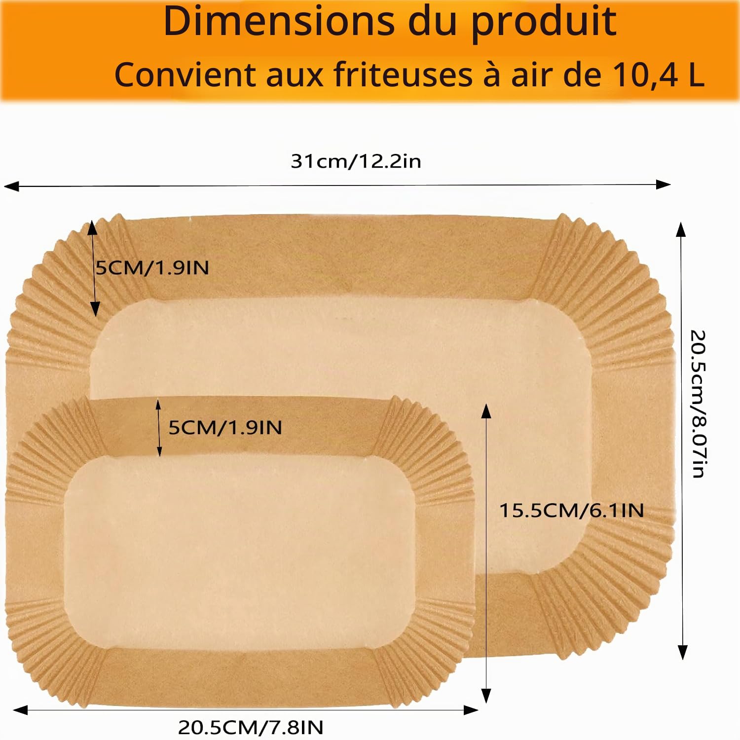 Papier Cuisson pour Ninja Air Fryer 10,4L AF500EU 160pcs