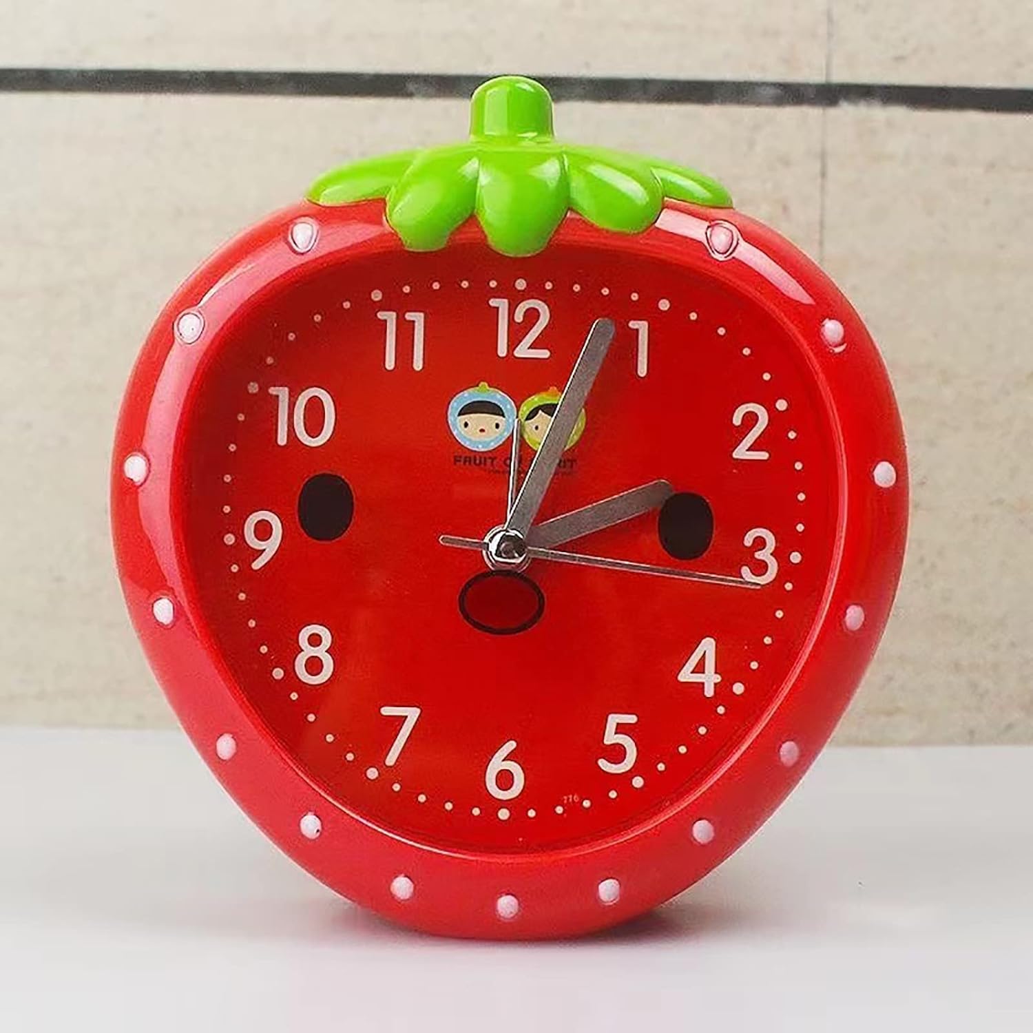 ISELAN Big Strawberry Baby Nursery Clock Toddler Clock Kids