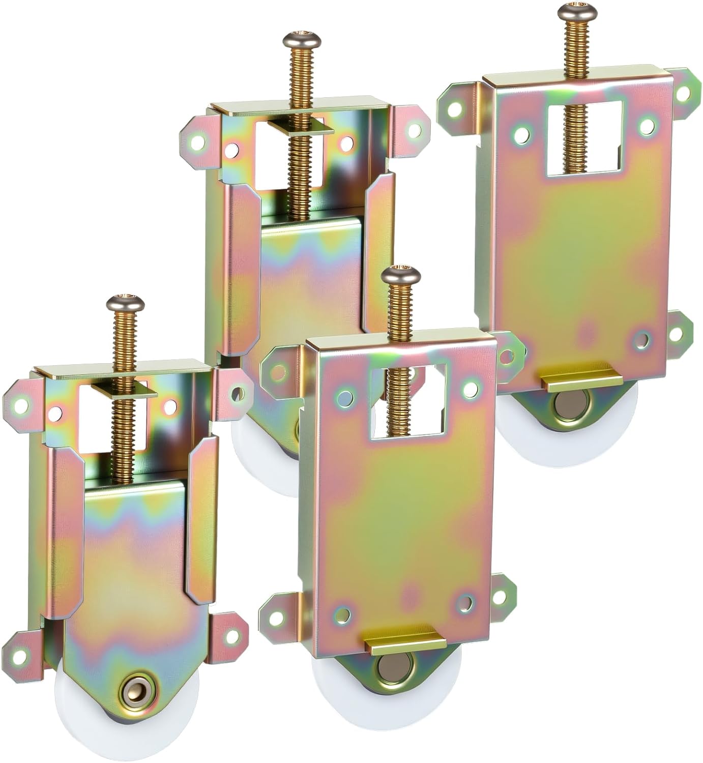 4 Pack 2-1/2" Sliding Mirror Closet Door Rollers Wheels Replacement Assembly, 1-1/2" Inch Nylon Concaved Ball Durable Bearing Wheels, Garage Shower Separate Sliding Glass Screen Door Hardware Fits