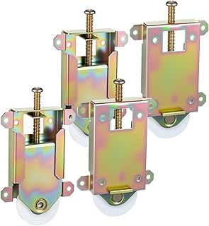 4 Pack 2-1/2" Sliding Mirror Closet Door Rollers Wheels Replacement Assembly, 1-1/2" Inch Nylon Concaved Ball Durable Bearing Wheels, Garage Shower Separate Sliding Glass Screen Door Hardware Fits