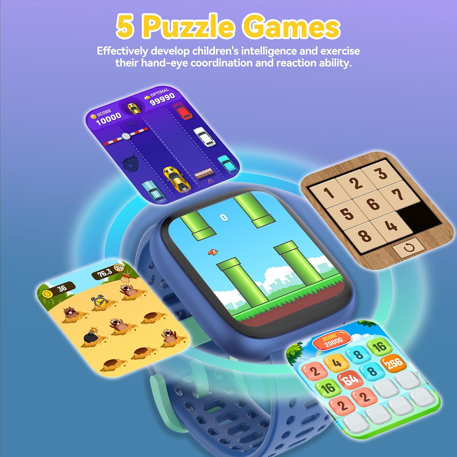 Fitness Tracker Watch for Kids, No APP/Phone Required Pedometer Watches Compatible with Apple Find My, Heart Rate, Sleep Monitor Calories Step Counter Waterproof Gifts for Boys Girls Ages 5-12