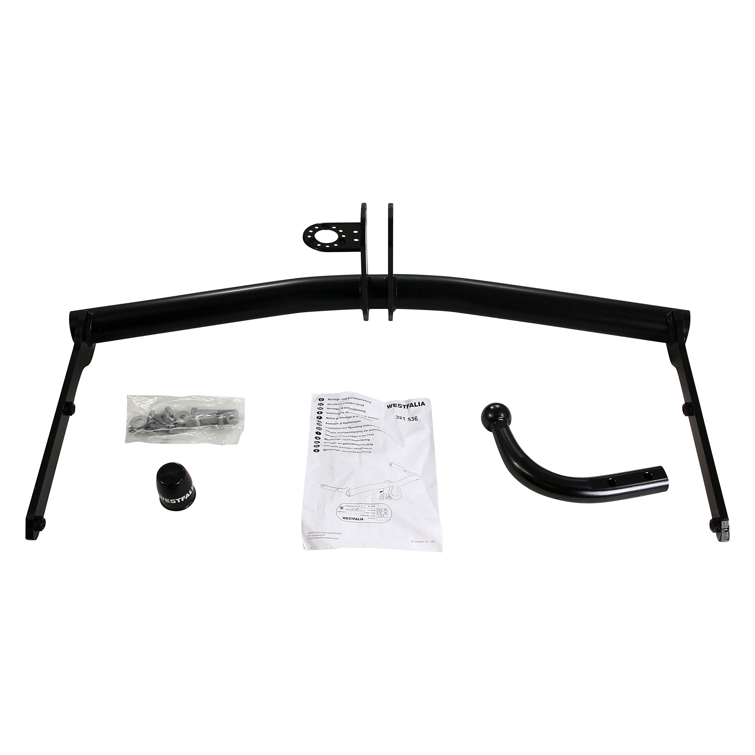 Westfalia Starre Anhängerkupplung für VW Touran (inkl Cross) (BJ 03/2003-09/2015) - im Set mit 13-pol. fzg.-spez. Westfalia Elektrosatz