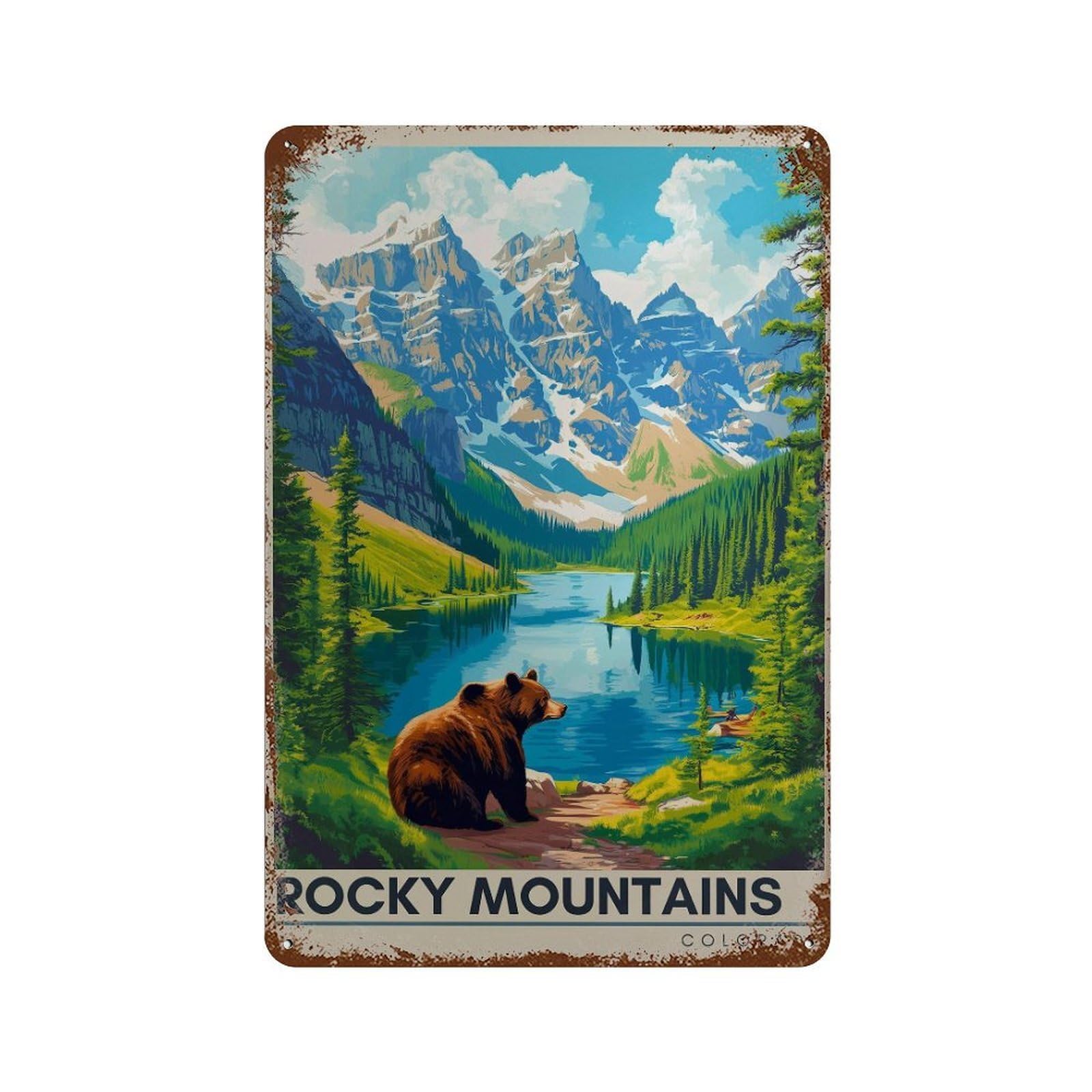 xiaoxiaoshen Rocky Mountains Travel Colorado Wall Decor Art Metal Tin Poster Modern Home Decor Art Home Bar Shop Decorations Vintage Sign 30x20cm